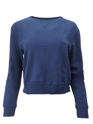 GOODLIFE Women's Blue Cropped Long Sleeve Sweatshirt #WL2PC Medium NWT
