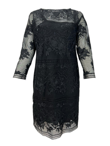 Marina Rinaldi Women's Black Dada Lace Sheath Dress NWT