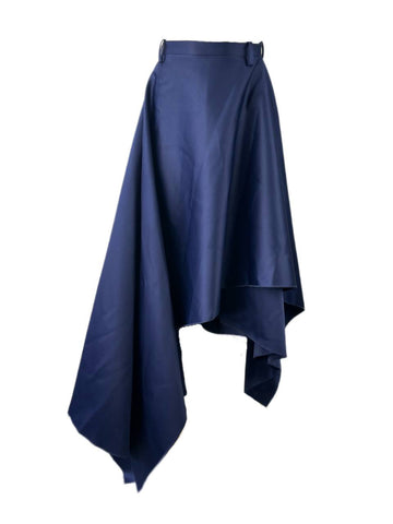 SOLACE London Navy Eliose Midi Asymmetrical Skirt Size US 4 NWT