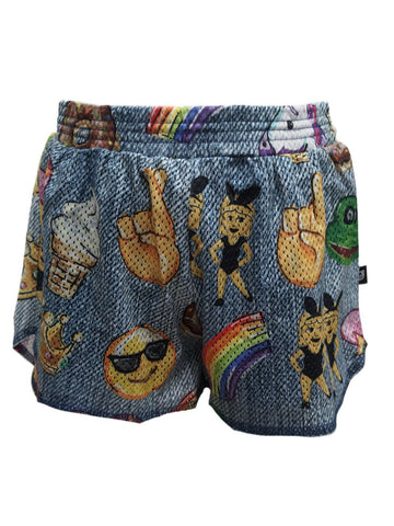 TEREZ Girl's Blue Emoji By Hand Shorts #333018018 14 Years NWT