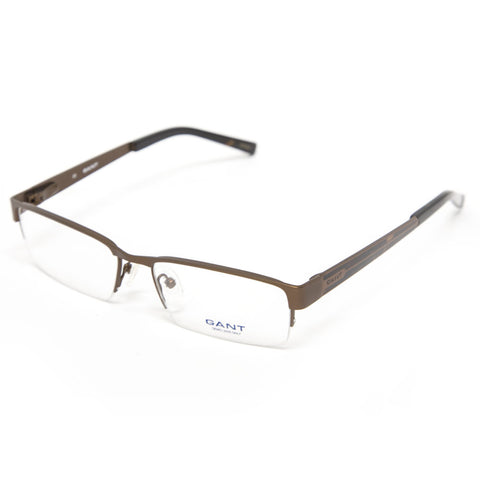 Gant Alger Rectangular Semi-Rimless Eyeglass Frames 54mm - Satin Brown NEW