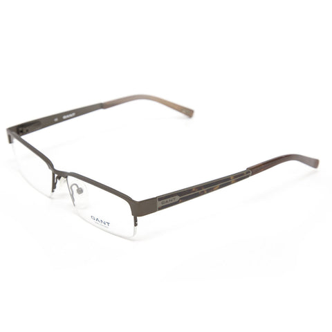 Gant Alger Rectangular Semi-Rimless Eyeglass Frames 54mm - Satin Gunmetal NEW