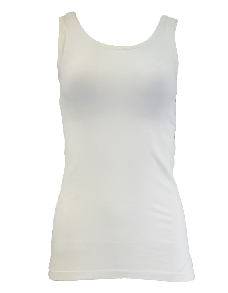 G&C United Knitwear Women's Bra Friendly Seamless Tank, Cream, One Size