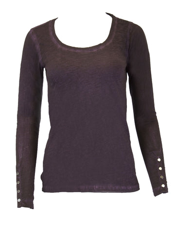 Grey State Women's Snap Button Sleeve Top, Twilight, X-Small