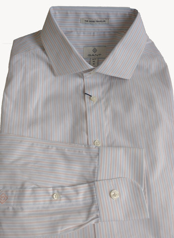 GANT DIAMOND G Men's Eraser Broadcloth Stripe Fitted Spread 303902 Size 40 NWT