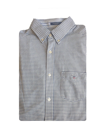 GANT Men's Persian Blue Tech Prep Pique Check Fitted Shirt 364662 Size M NWT
