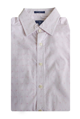 GANT Men's Bright Pink Dobby Stripe Fitted Shirt 365655 Size Medium NWT
