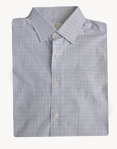 GANT DIAMOND G Men's Copen Blue Tattersall Check Fitted Shirt 383925 Size 39 NWT