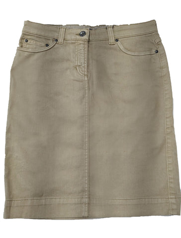 GANT Women's Gold Beige Garement Dyed Twill 21 inch Skirt Size 8 NWT