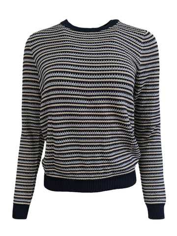 GANT Women's Navy Textured Stripe Jumper Sweater Size Small NWT