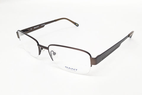 GANT Men's Half Frame G3011 Eyeglass Frames 53-18-145 -Satin Brown NEW
