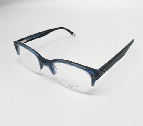 GANT RUGGER Men's Half Rim Tosh Eyeglass Frames 50-20-145 -Matte Blue NEW