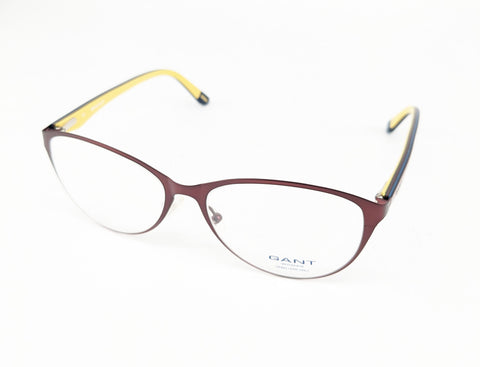 GANT Women's Metal GW4020 Eyeglass Frames 52-15-140 -Burgundy/ Yellow NEW