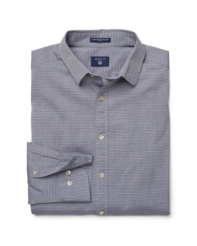 GANT Men's Persian Blue Comfort Broadcloth Dobby Fitted Shirt 364692 Size M NWT