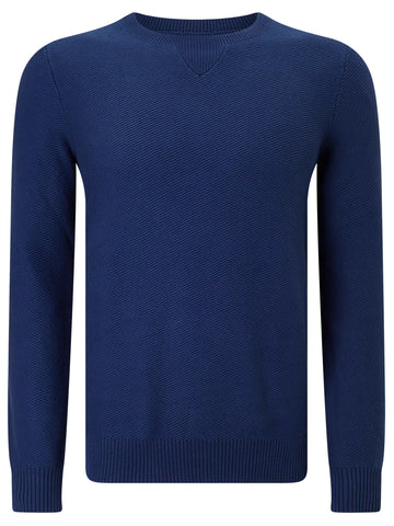 Gant Rugger Men's Twill Textured Crew (84235), Deep Sky, Medium