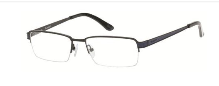 GANT Men's Half Rim G3010 Eyeglass Frames 54-17-145 -Satin Black/Navy NEW