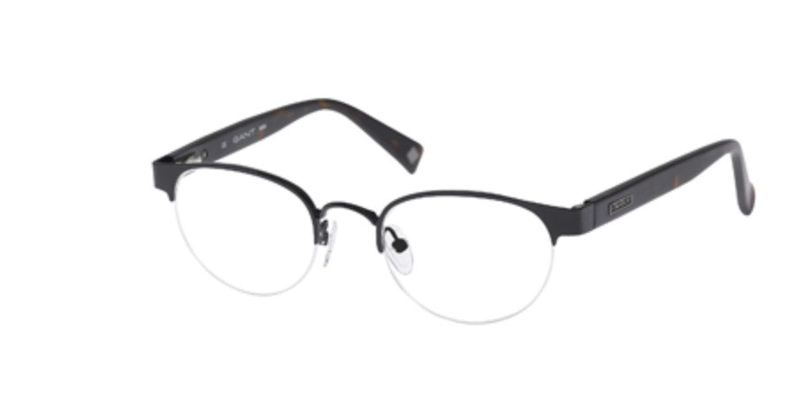 GANT RUGGER GR Tilden Round Metal Eyeglass Frames 49-20-140 -Satin Black NEW