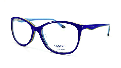 GANT Women's Oval GW4019 Eyeglass Frames 53-16-140 -Blue/ Yellow NEW