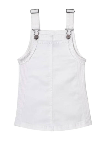 DL1961 Girl's Boardwork Penelope Lace-Trim Denim Overall Dress NWT