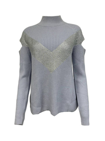 ZOE JORDAN Women's Blue Graham Cashmere Wool Sweater Size S/M NWT