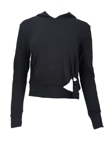 TEREZ Women's Black French Terry Hoodie #2277640 X-Small NWT