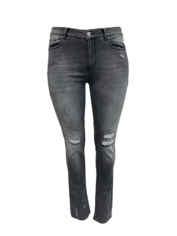 Marina Rinaldi Women's Grey Idrofono Cropped Denim Pants Size 12W/21 NWT