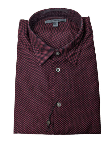 John Varvatos Cranberry Silk Blend Long Sleeve Button Down Shirt $248 NWT