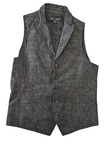 John Varvatos Men's Grey Cotton Linen Suit Vest Size 44 $598 NWT