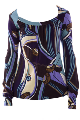 Olian Women's Bishop Sleeve Printed Maternity Top X-Small Multicolor