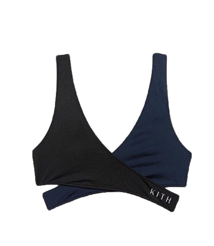 ONIA X KITH Women's Black/Navy Kayla Criss Cross Swimsuit Top NWT