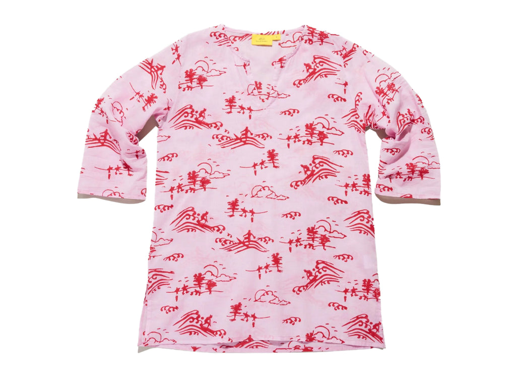 ROBERTA ROLLER RABBIT Girls Mauve Surf Toile Kurta $50 NEW