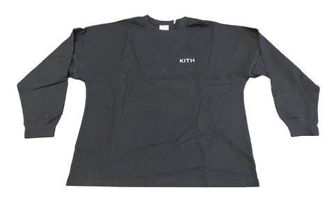 KITH Women's Black Glitter Logo Long Sleeve T-Shirt KHW3132 NWT
