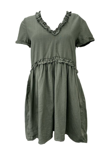 LOST IN LUNAR Women's Khaki Kyree Mini Dress Size US 4 NWT