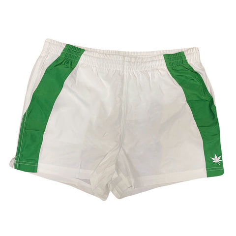 BOAST Men's White/Green Edge Panel 4" Match Shorts $90 NEW