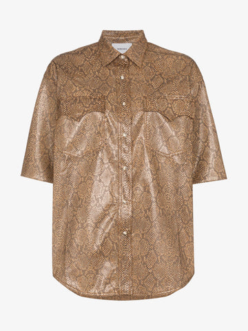 NANUSHKA Women's Seymour Oversized Snake Print Shirt Size XS $450 NWT