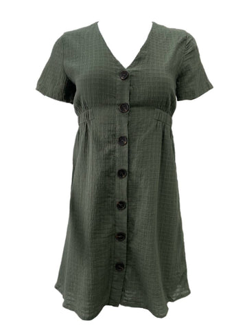 LOST IN LUNAR Women's Khaki Nelly Mini Cotton Dress Size US 2 NWT
