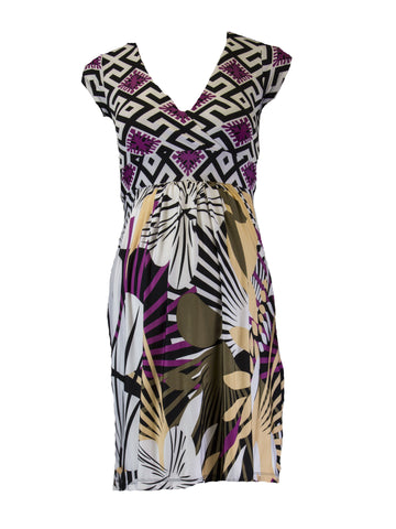OLIAN Maternity Women's Geometric Floral Dress $130 NWT