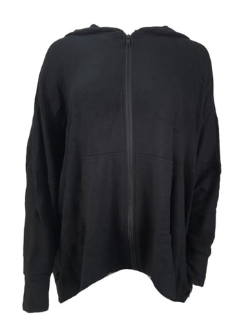 TEREZ Women's Black Boxy Poncho Hoodie #23458252 Small NWT