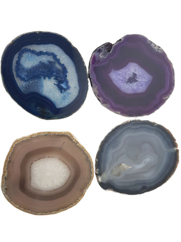 RABLABS Multicolor Assorted Stone Coasters #PE0170013 4" x 3.5" NWOB
