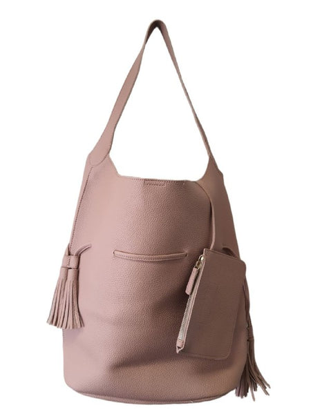 STREET LEVEL Women's Pink Large Vegan Leather Top Handles Tote Bag #Pnk NWT