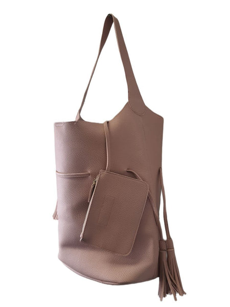 STREET LEVEL Women's Pink Large Vegan Leather Top Handles Tote Bag #Pnk NWT