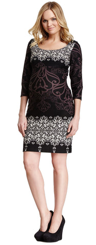 OLIAN Maternity Women's Multi Floral Allover Print 3/4 Sleeve Dress $135 NWT