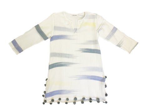 ROBERTA ROLLER RABBIT Women's Natural Sag Harbor Tasseled Kurta $125 NEW