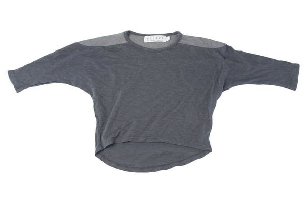 VELVET by Graham & Spencer Girl's Salima Hi-Low Hem 3/4 Sleeve Tee NWT $48