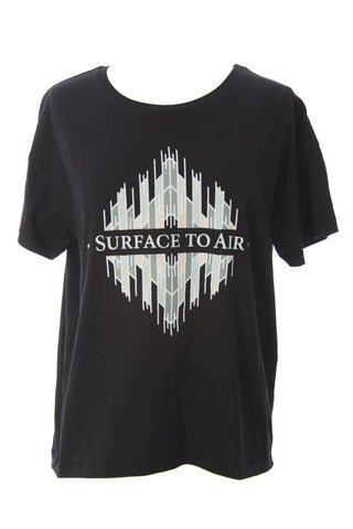 SURFACE TO AIR Women's Black Sam Tee $190 NEW