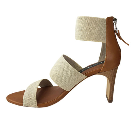 MATT BERNSON Women's Brown Sand Cognac Elastic Zinnia Pump #MB161 NWB