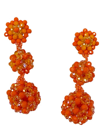 Roberta Roller Rabbit Women's Sevilla Beaded Clip-On Earrings One Size Orange