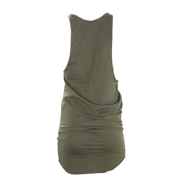 OAK NYC Unisex Grunge Side Cowl Long Tank MT048 $82 NEW