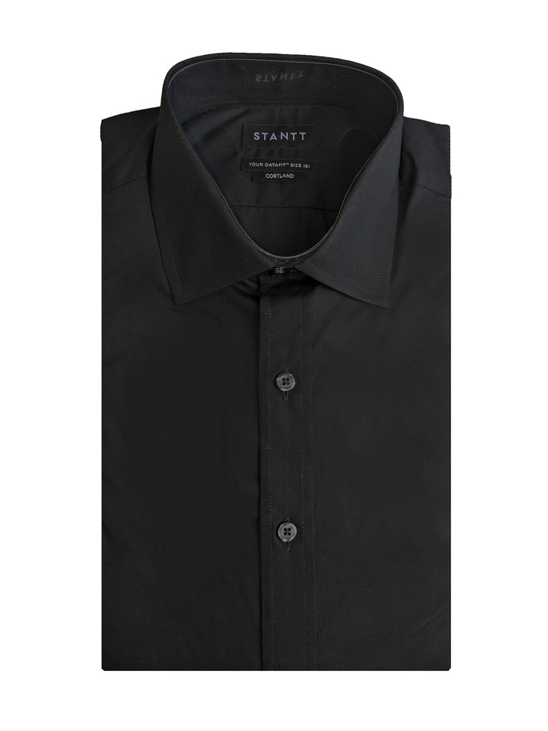 STANTT Men's Black Mod Spread Button Up Shirt Cortland Fit 15.5-30 NEW
