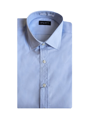 STANTT Men's Sky Blue End on End Mod Spread Button Up Shirt Stanton Fit NWT